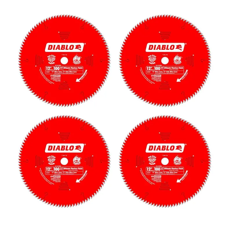 Freud Diablo D12100X 12" Ultra-Fine Woodcutting Blade – 100-Tooth, Permashield Coated (4-Pack) 1