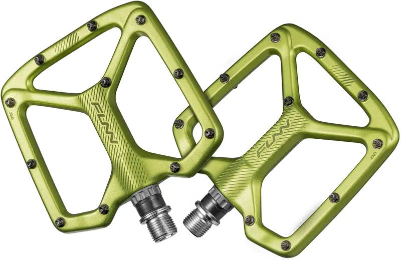 Funn Python 2 Alloy Flat Mountain Bike Pedals With Long Pins – Green 1