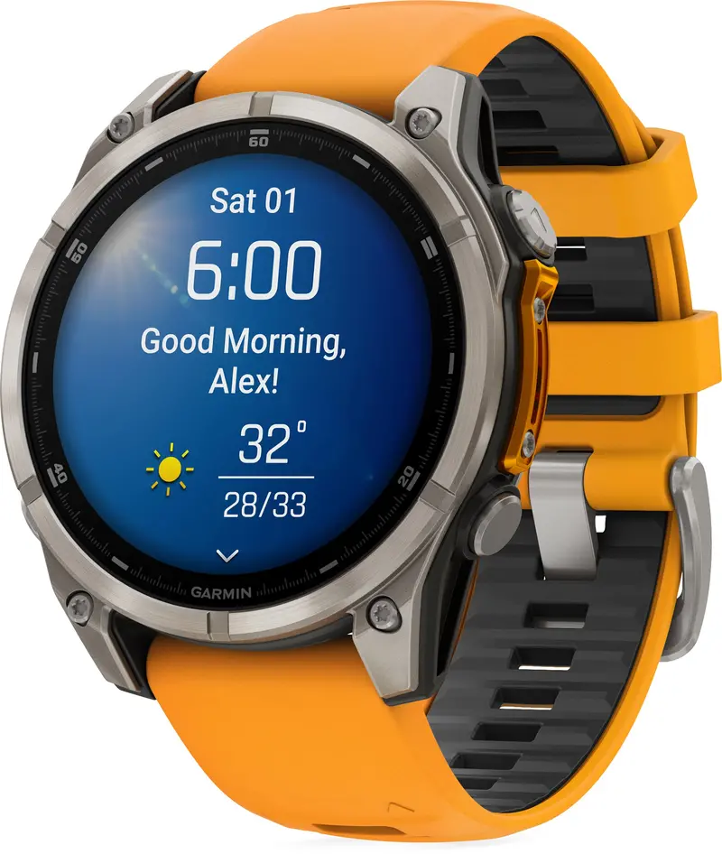 Garmin Fenix 8 Amoled Sapphire Gps Watch – 47Mm, Heart Rate Monitor, Orange Band 1