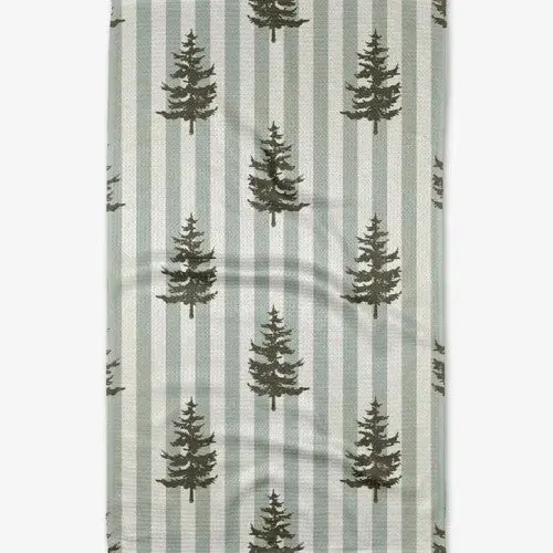 Geometry-Inspired Kitchen Tea Towel – 18" X 30" Fir Green Cotton Linen 1