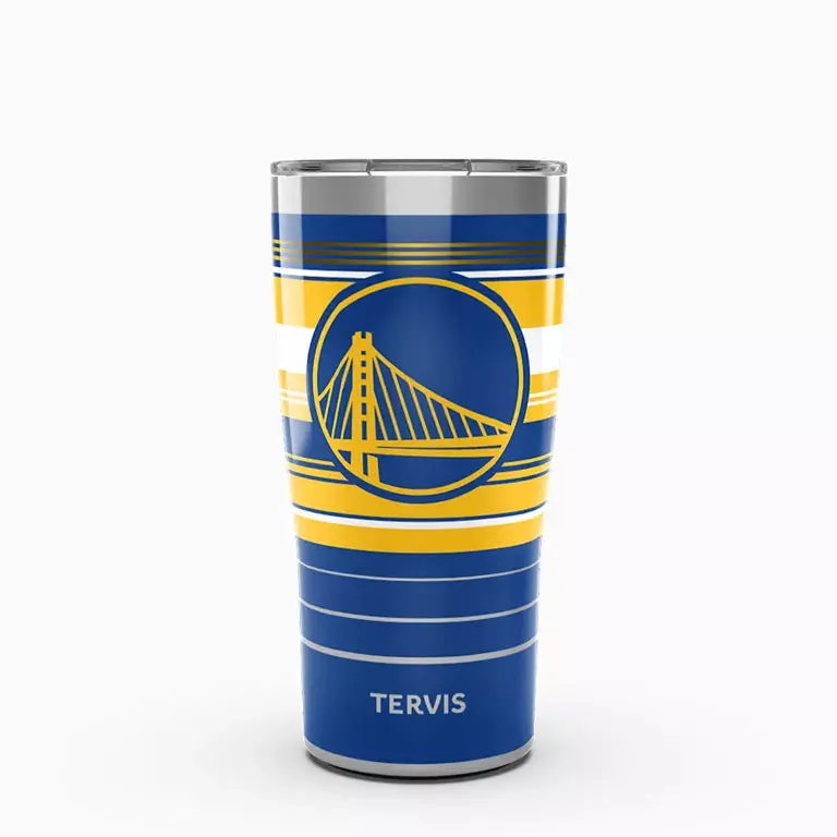 Golden State Warriors Nba Hype Stripes Tumbler – 20 Oz Vacuum-Insulated Stainless Steel With Slider Lid 1