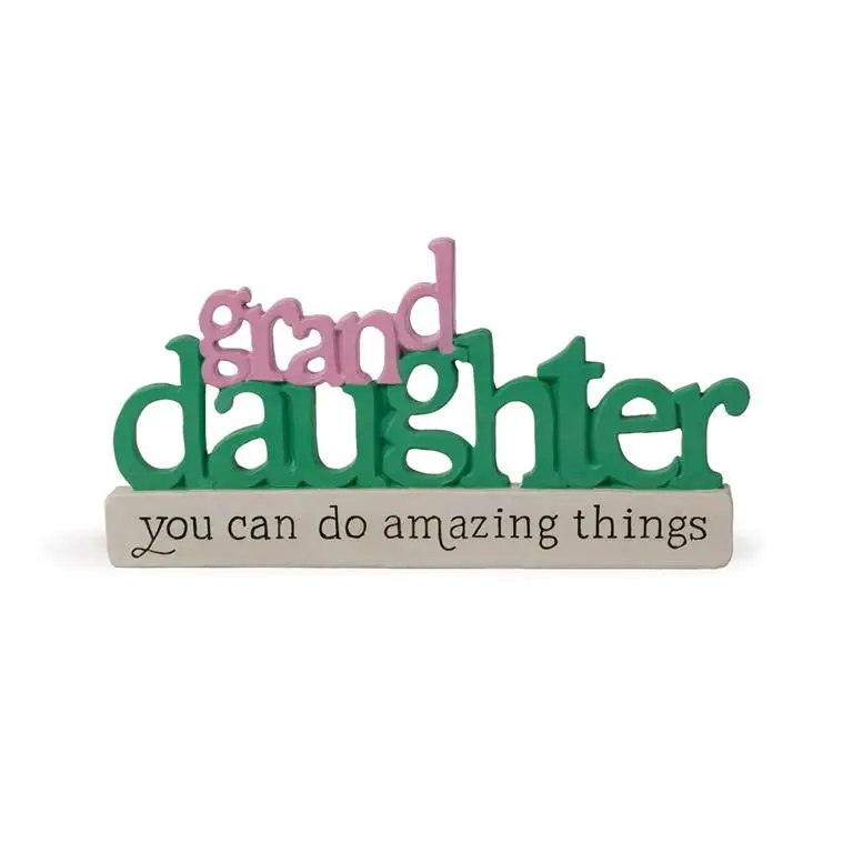 'Granddaughter: You Can Do Amazing Things' Motivational Word Block Figurine (5.75") 1