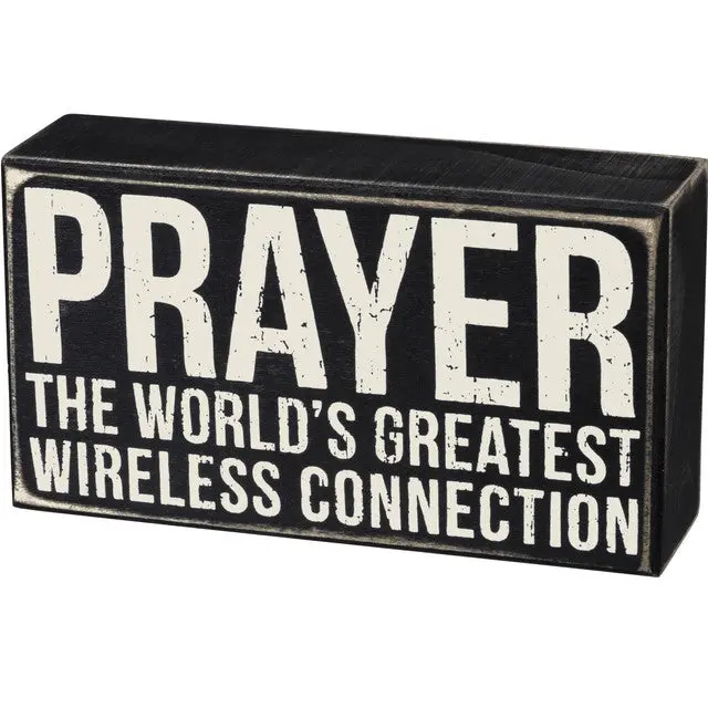 'Greatest Wireless Connection' Prayer Box Sign – Inspirational Desktop Or Shelf Display 1