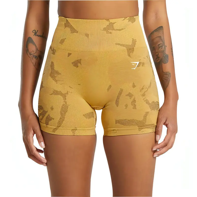 Gymshark Adapt Camo Seamless Short Tights – Vibrant Yellow 1