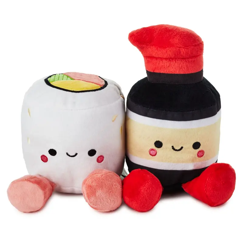Hallmark Better Together Sushi-Themed Magnetic Plush Set – Soy Sauce & Roll Duo, 6.75" 1