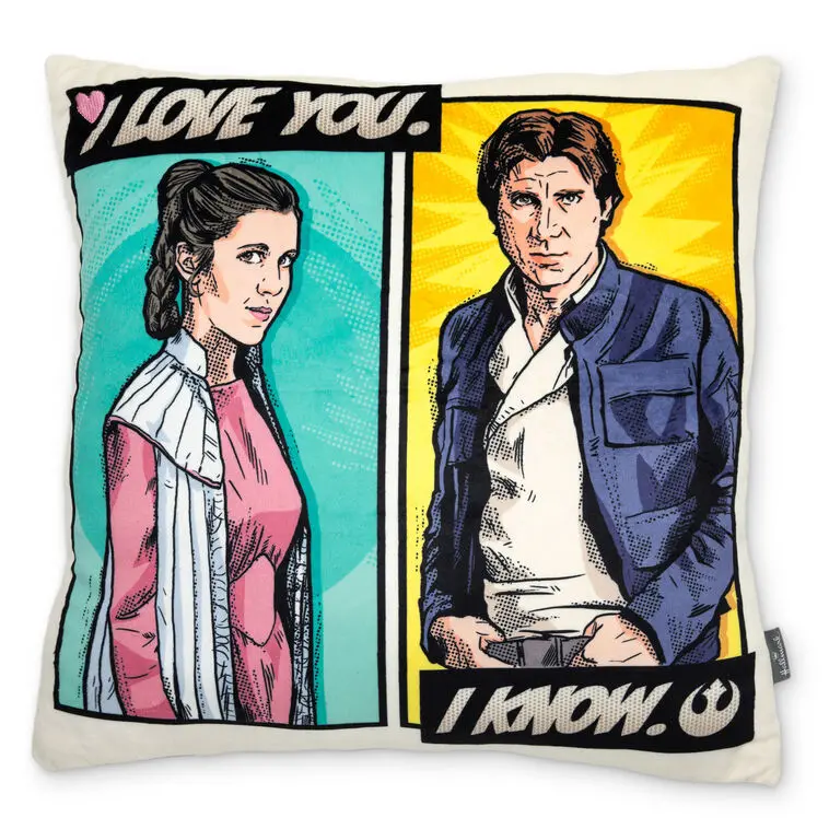 Hallmark Star Wars Han Solo & Princess Leia Sound-Activated Decorative Pillow 1