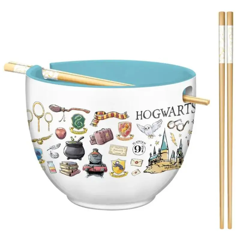 Hogwarts Icons Ramen Bowl – 20 Oz Ceramic Tableware With Magical Symbolry 1