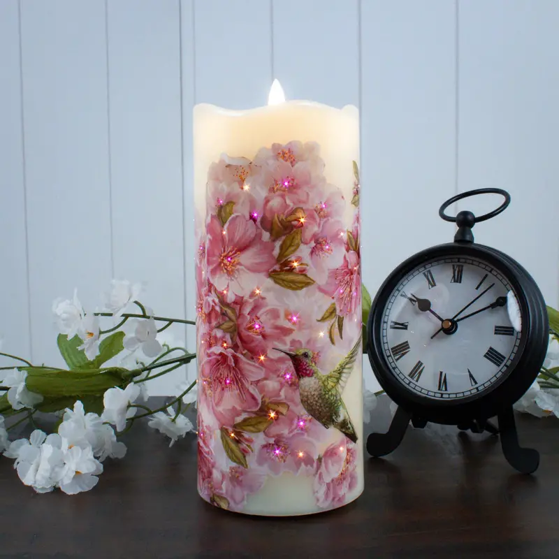 Hummingbird Fiber Optic Candle – 7-Inch Illuminated Decorative Candle 1