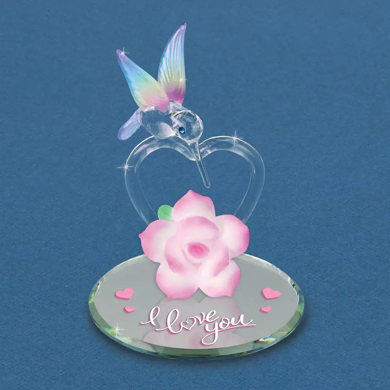 'I Love You' Hummingbird Glass Ornament – Glass Baron 1