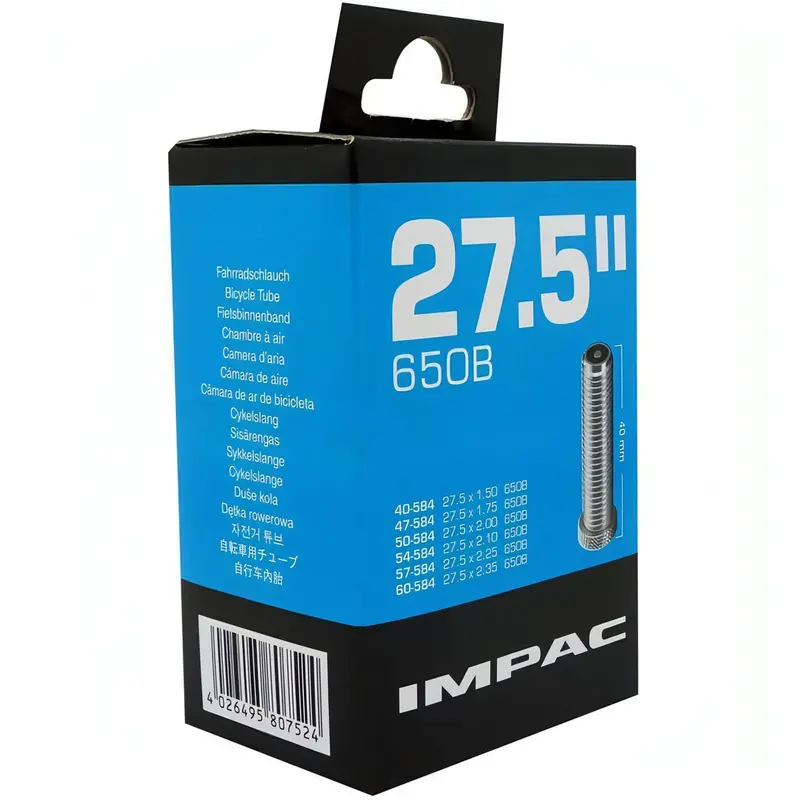 Impac 27.5-Inch Mountain Bike Inner Tube – Schrader Valve, Compatible With 1.5–2.35" Tires 1