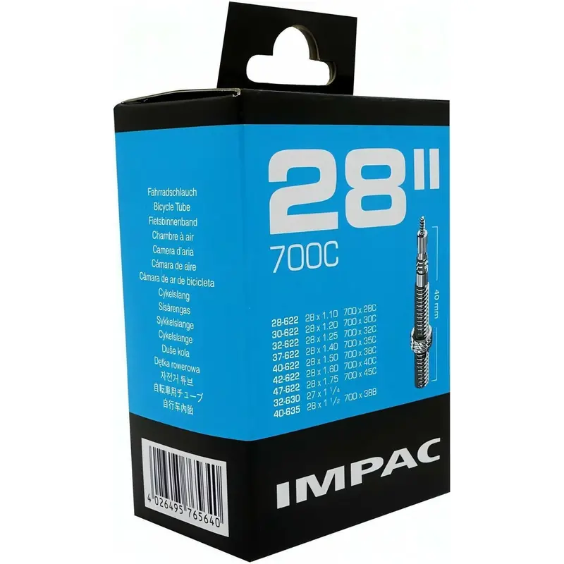 Impac 700X20–28C Presta Inner Tube For Road & Hybrid Bikes 1