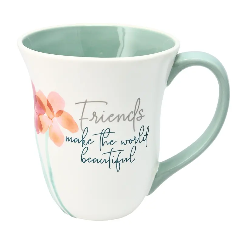 Inspirational Friendship Mug – 16 Oz 'Friends Make The World Beautiful' 1