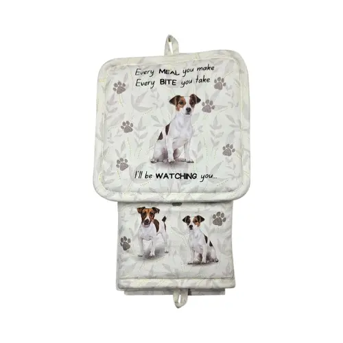 Jack Russell-Themed 100% Cotton Kitchen Accessory Set 1