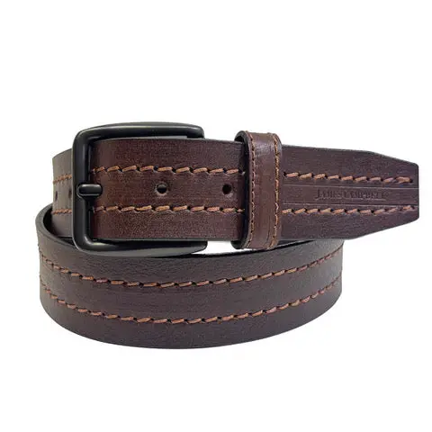 James Campbell Two-Row Stitch Leather Belt 1