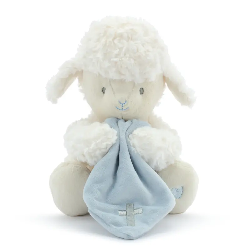 'Jesus Loves Me' Musical Lamb Toy With Cozy Blue Blanket 1