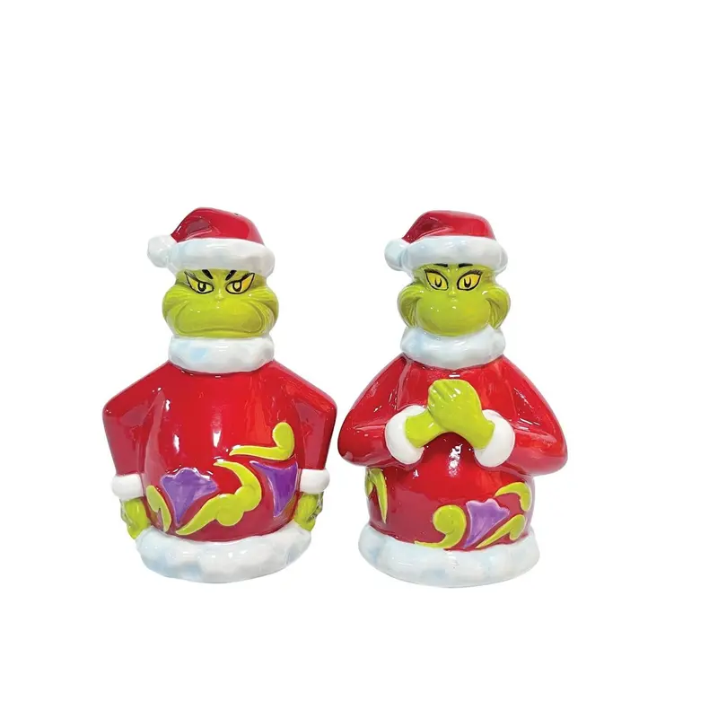 Jim Shore Dr. Seuss Grinch Naughty Or Nice Salt & Pepper Shakers 1