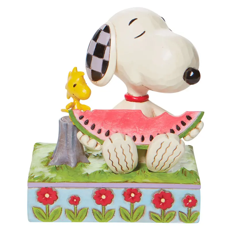 Jim Shore Peanuts Figurine – Snoopy & Woodstock Sharing Watermelon Sculpture 1