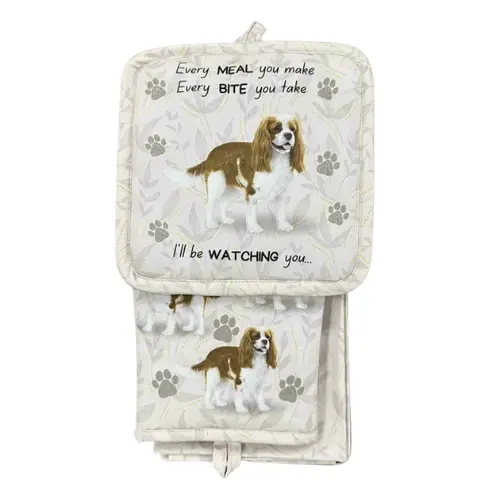King Charles Cavalier Kitchen Set – Oven Mitt, Potholder & Towel 1