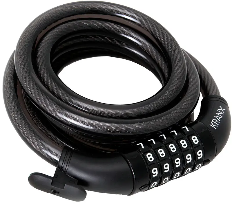 Kranx Garrison 12Mm X 1800Mm Combination Cable Lock In Black 1