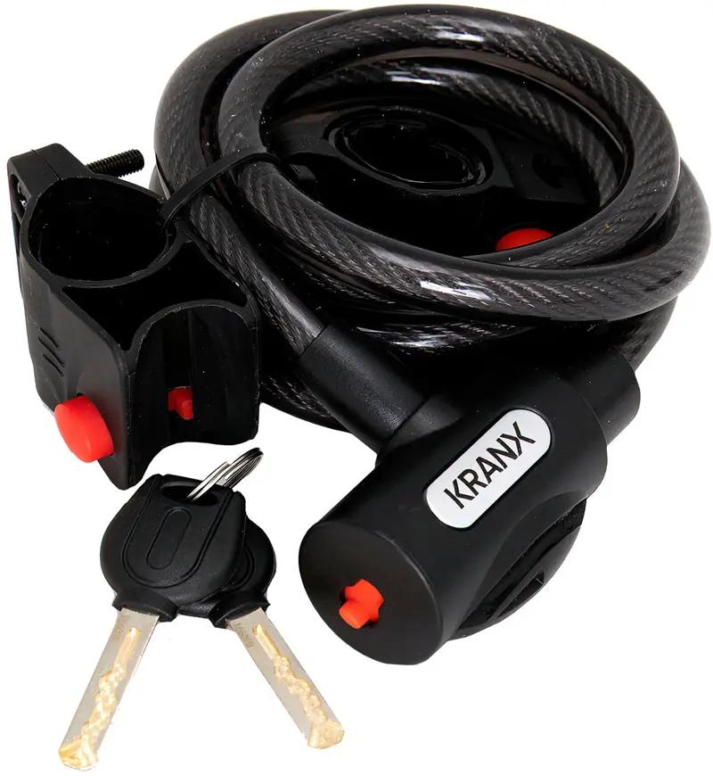 Kranx Garrison 12Mm X 1800Mm Key-Operated Cable Lock In Black 1