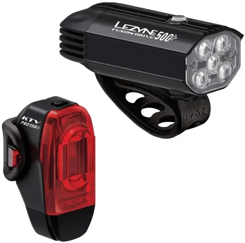 Lezyne Fusion Drive 500+ & Ktv Drive Pro+ Led Bike Light Combo Set 1