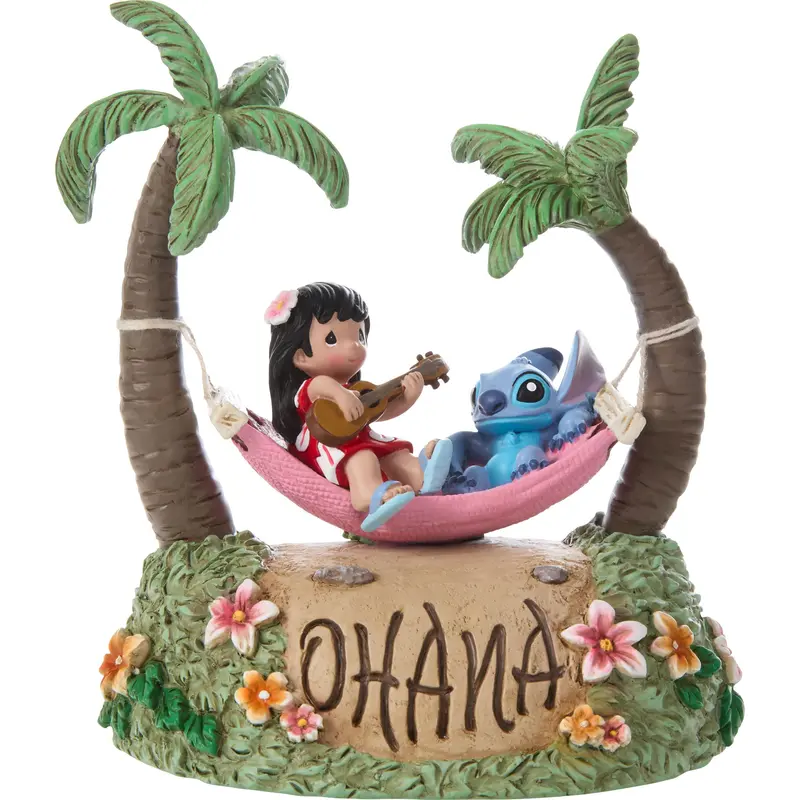 Lilo & Stitch 'Ohana' Musical Figurine With Pink Hammock – Precious Moments 1
