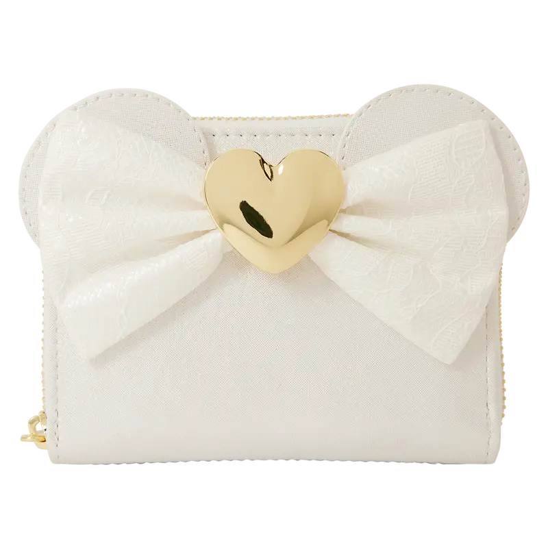 Loungefly Minnie Mouse Iridescent Lace Wedding Zip Wallet 1