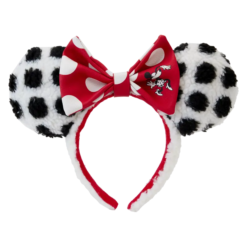 Loungefly Minnie Mouse Sherpa Ear Headband – Polka Dot Classic Style 1