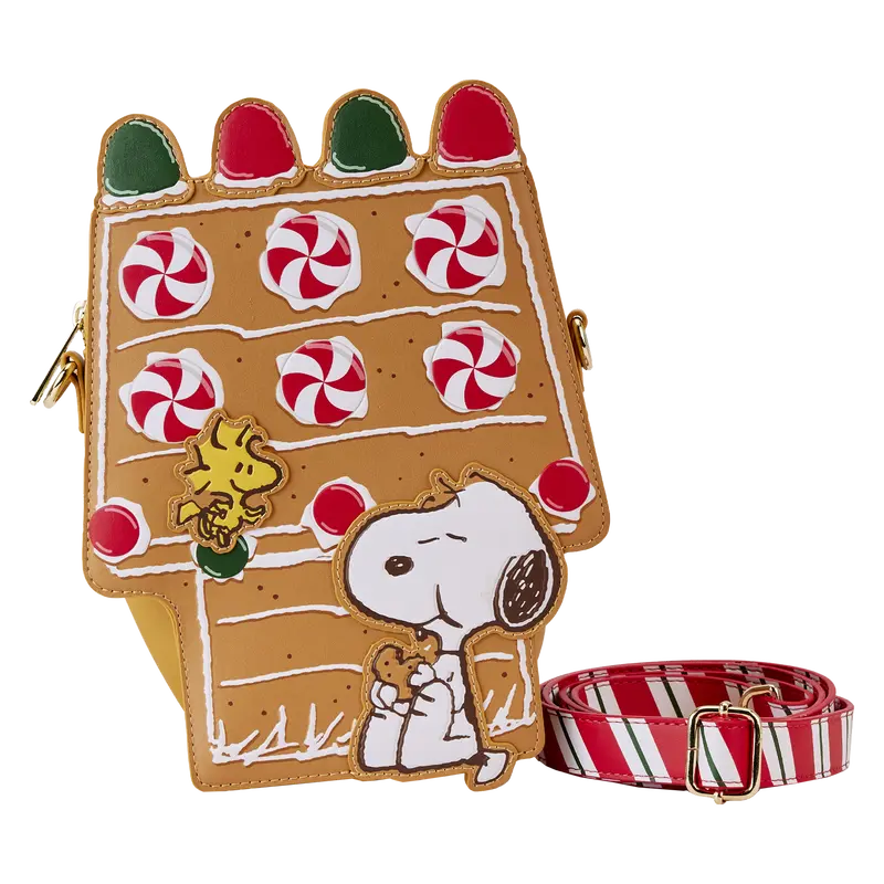 Loungefly Peanuts Snoopy Gingerbread House Scented Crossbody Bag 1