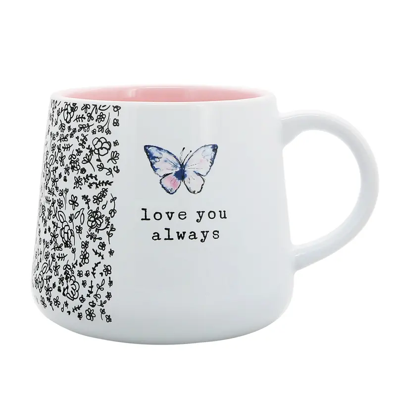 Love You Always Butterfly Design Mug – 18 Oz Elegant Ceramic 1