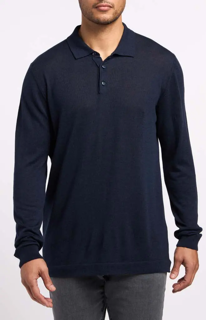 Luchiano Visconti Three-Button Sweater Polo Shirt 1