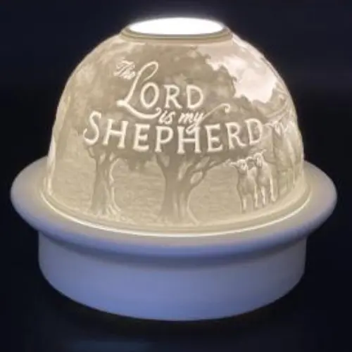 Luumii Inspirational Light With Timer Base – ‘The Lord Is My Shepherd’ Etched Dome 1