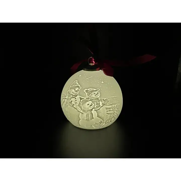 Luumii Snowman Lighted Ball Ornament – Festive Glow-In-The-Dark Holiday Decor 1