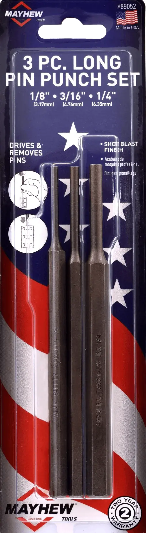 Mayhew Mh89052 Long Punch Set – 3-Piece Extended-Reach Metalworking Tools 1