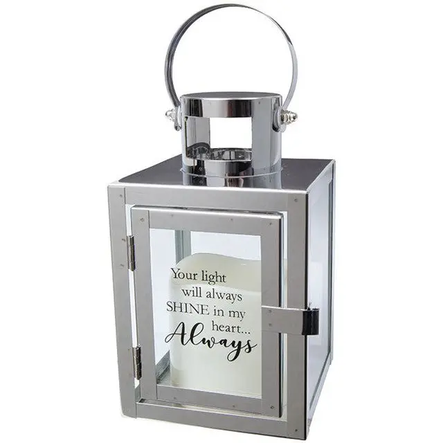 Memorial Led Lantern: 'Always Shine In My Heart' Design 1