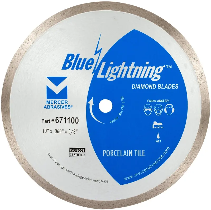 Mercer Abrasives 10" Diamond Blade – Specifically Formulated For Porcelain Tile Cutting 1