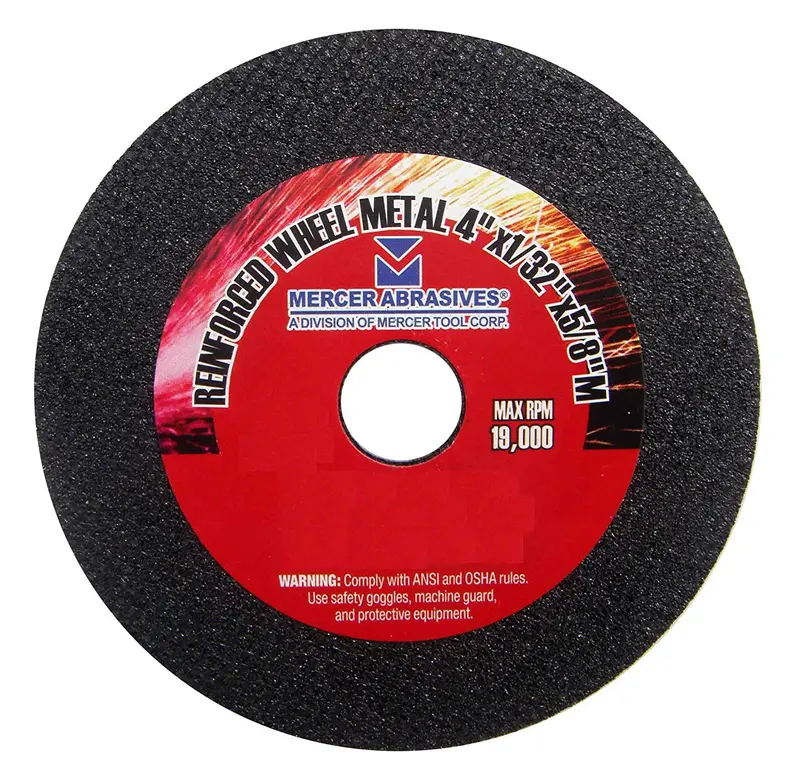 Mercer Abrasives 4" High-Speed Reinforced Cut-Off Wheels – 1/32" X 3/8" Arbor, 100-Pack (614030-100) 1