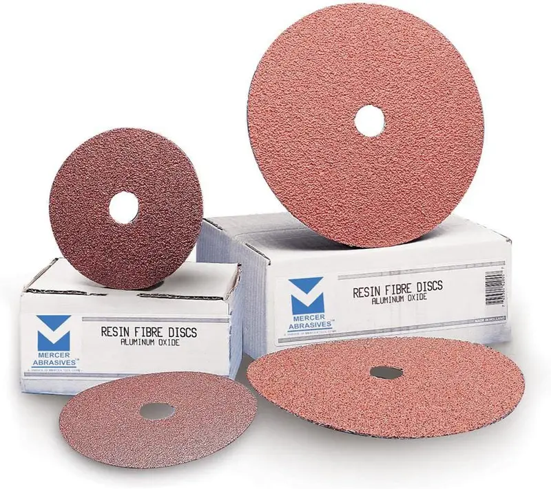 Mercer Abrasives 7" X 7/8" Aluminum Oxide Resin Fibre Discs – Industrial-Strength Sanding Discs 1