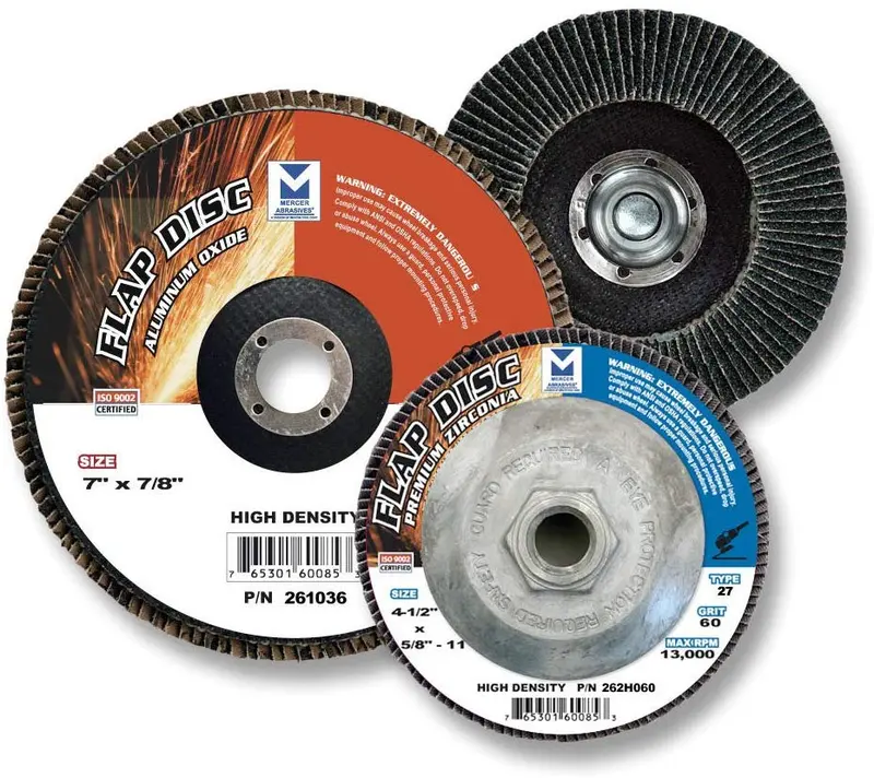 Mercer Abrasives Premium Zirconia Flap Discs – 4" Type 27, High-Density Construction, 5/8" Arbor 1