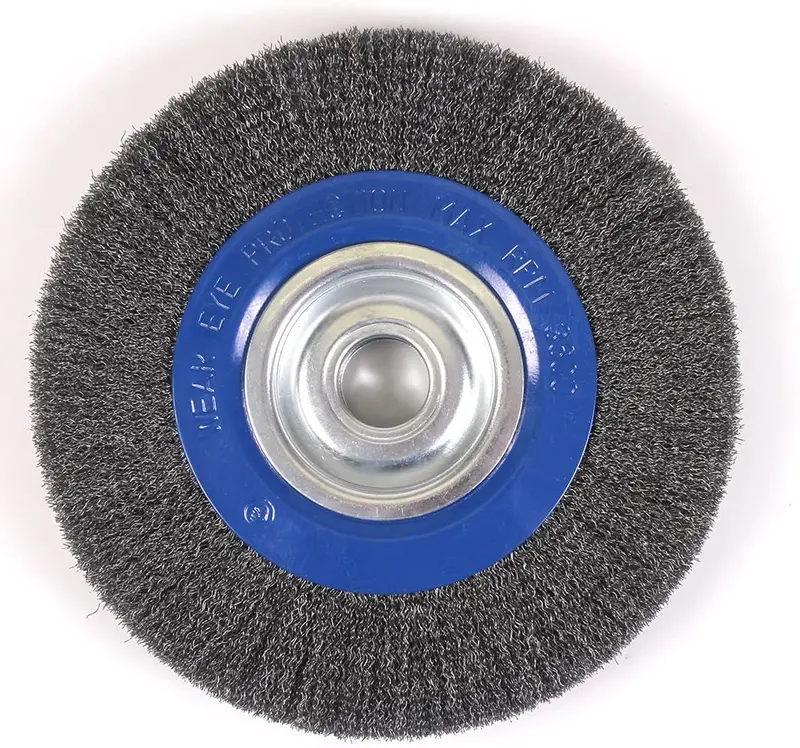 Mercer Crimped Wire Brush Wheel – 10" Diameter × 1" Width × 2" Arbor (1/2" & 5/8" Shafts) For Bench Or Pedestal Grinders 1