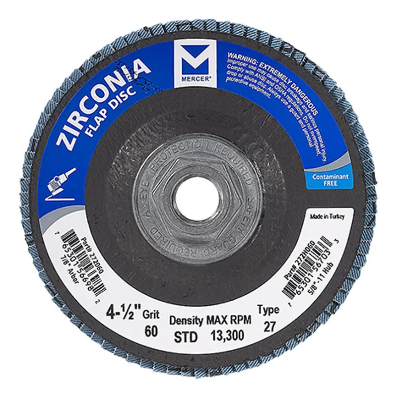 Mercer Industries 272H024 Zirconia Flap Disc – 4" Diameter, 5/8" Hub, Durable Finishing 1