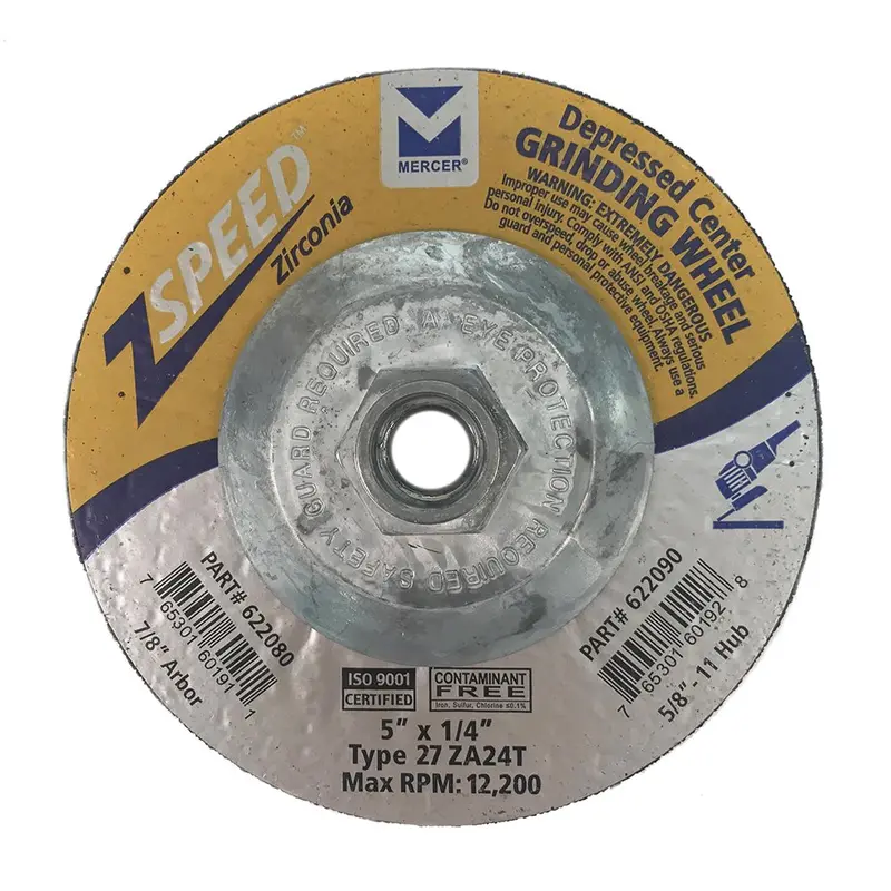 Mercer Industries Zspeed Zirconia Grinding Wheel – Aggressive Stock Removal, Model 622060 1