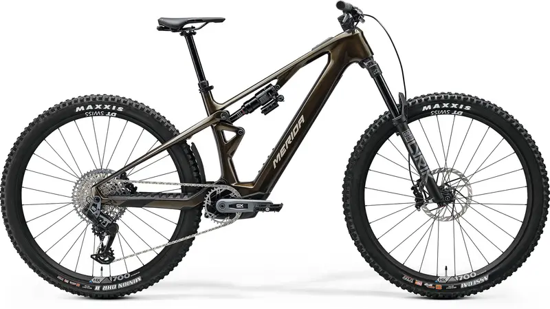Merida Eone-Sixty Sl 8000 Electric Mountain Bike – 2025 Glossy Gold Full-Suspension E-Bike 1