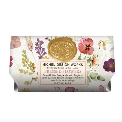 Michel Design Works Pressed Flowers Large Bath Soap Bar 1