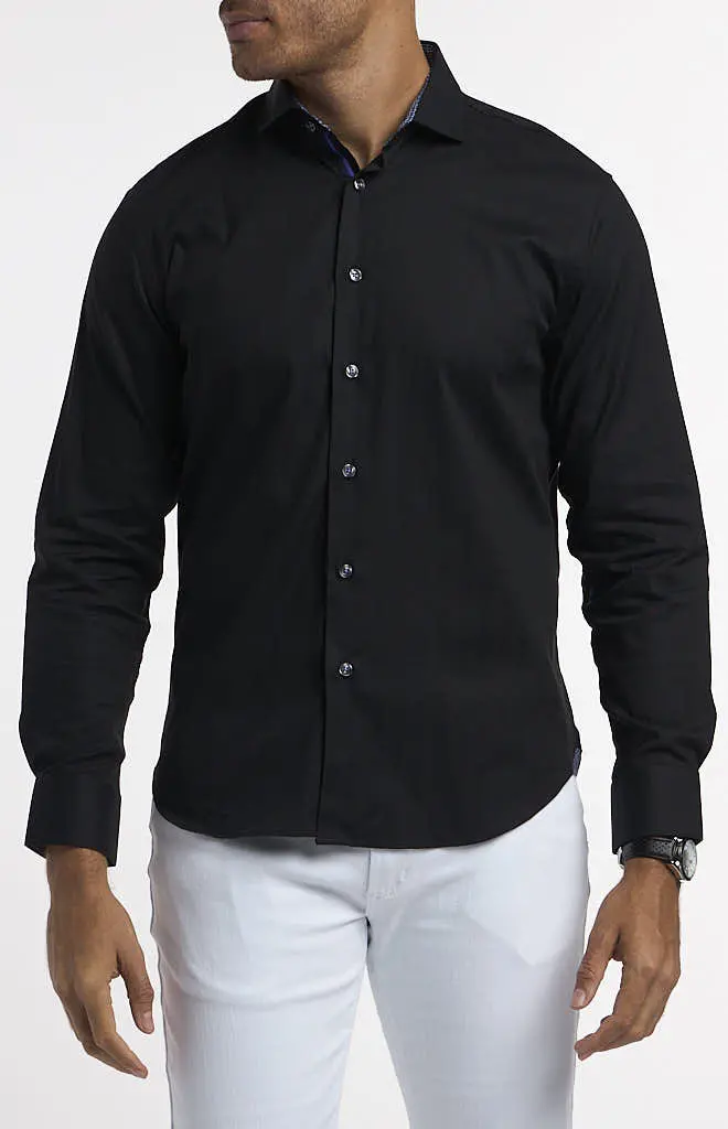 Michelson Of London Herringbone Hybrid Shirt – Long-Sleeve Stretch Cotton 1