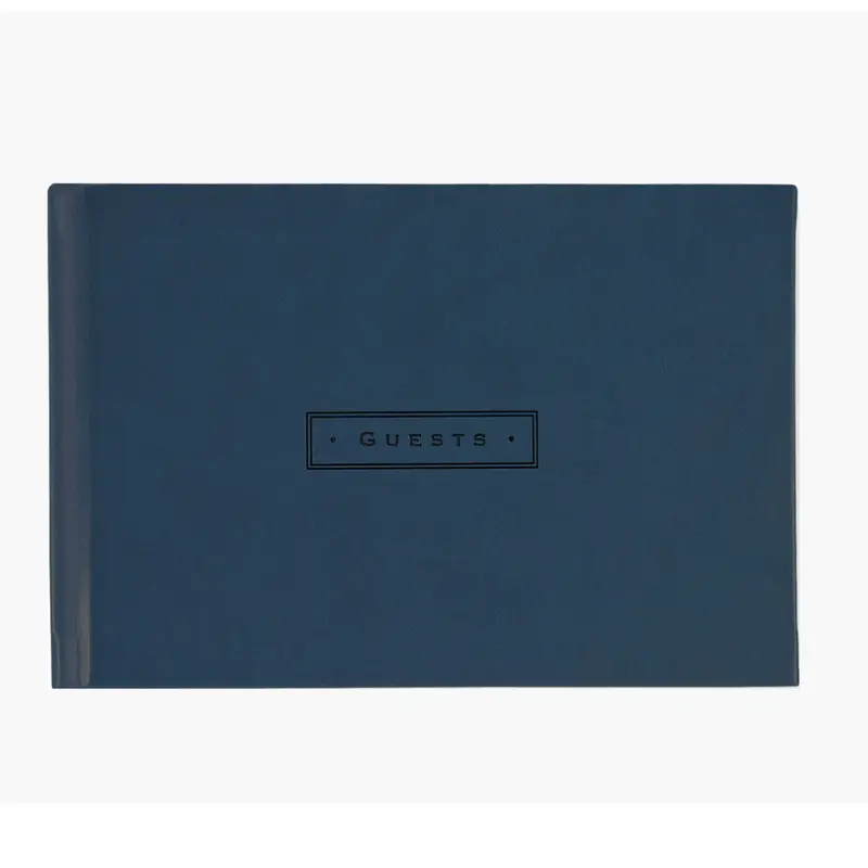 Midnight Deep Blue Vegan Leather Guest Book – 96-Page Sophisticated Keepsake 1
