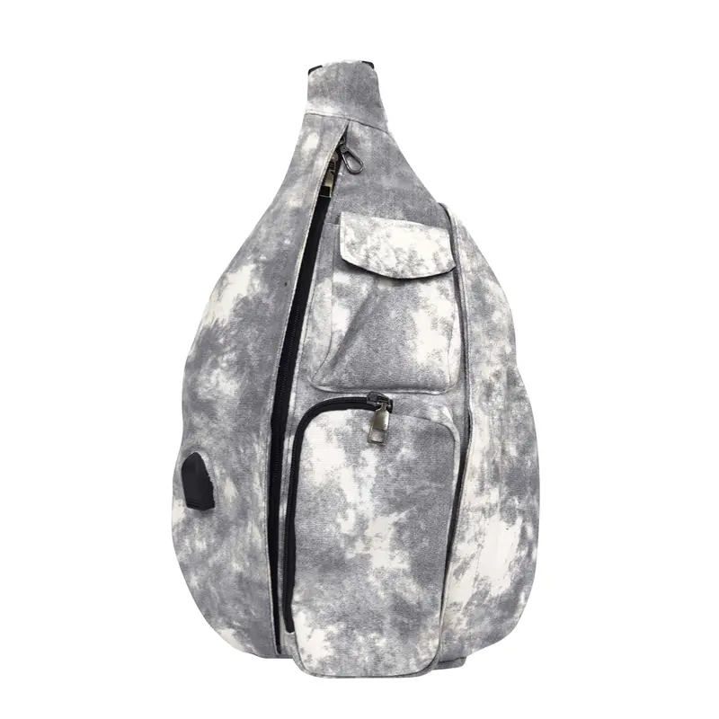 Nupouch Gray Tie-Dye Anti-Theft Backpack – Secure Rucksack With Hidden Pockets 1