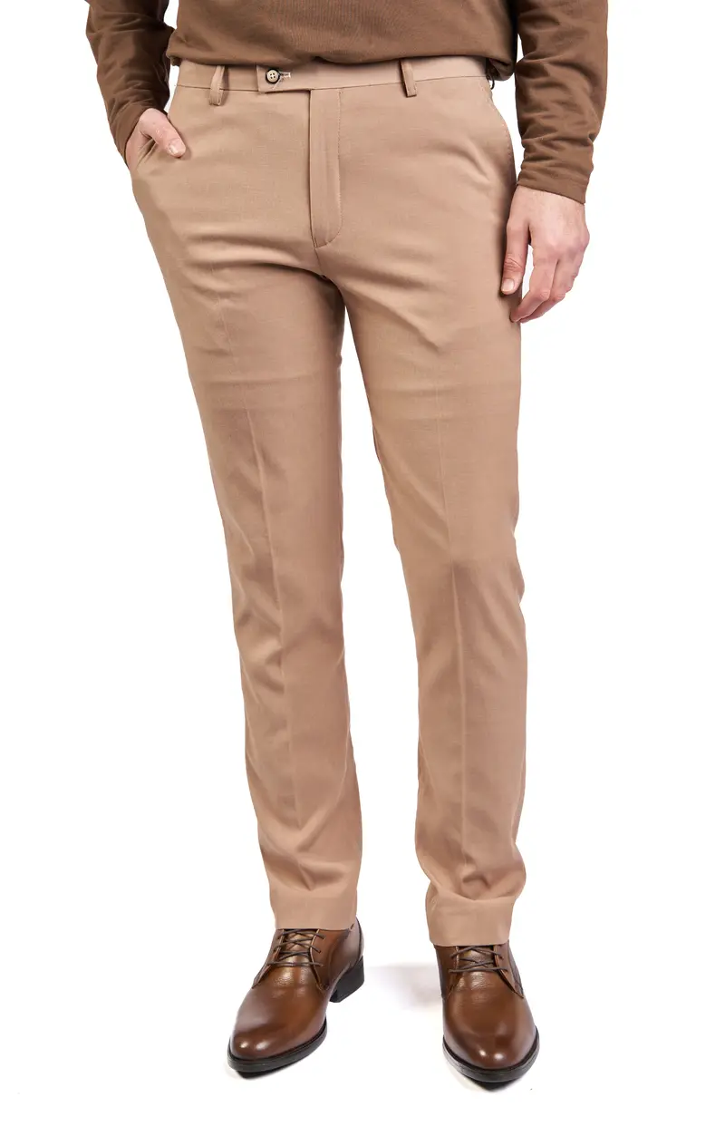 Nutmeg-Tone Slim-Cut Chinos By Paisley & Gray 1