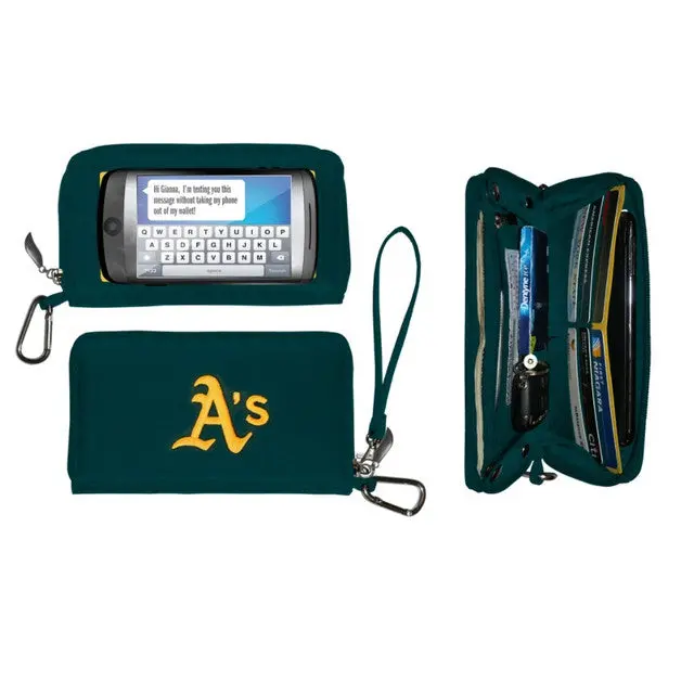 Oakland Athletics Embroidered Smartphone Wallet – Premium A'S Leather-Style Compact Case 1