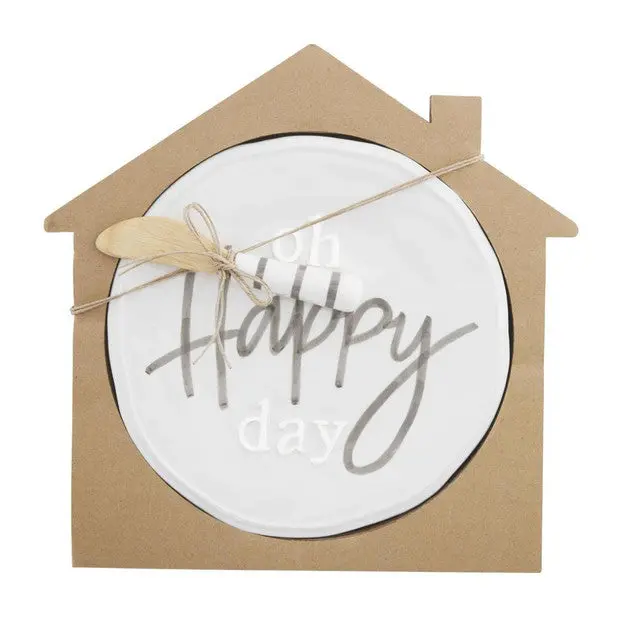 'Oh Happy Day' Cheese Board And Spreader Set For Gourmet Gatherings 1